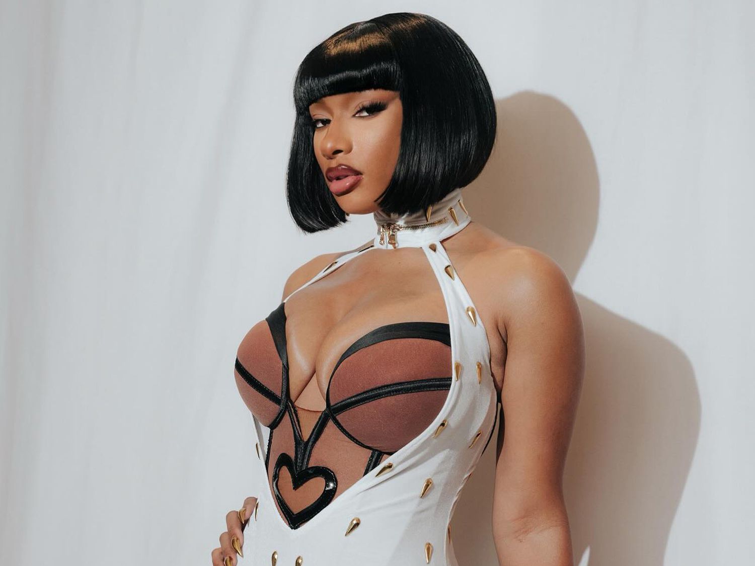 Megan Thee Stallion at the Crunchyroll Anime Awards with a black anime-inspired bob haircut