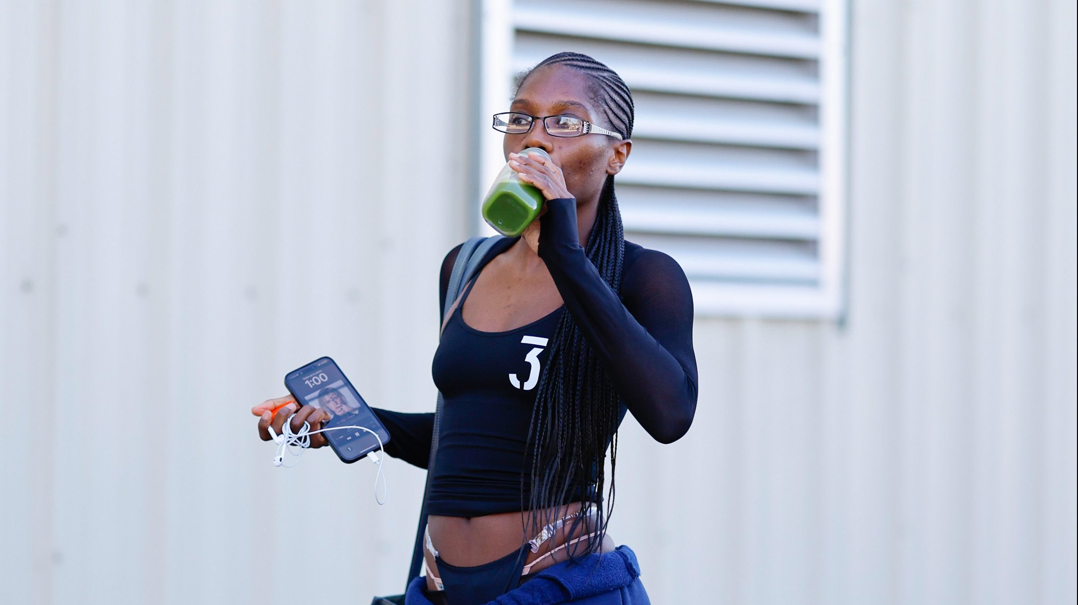 Doechii is seen arriving at a dance studio on January 21, 2025 in Los Angeles, California.