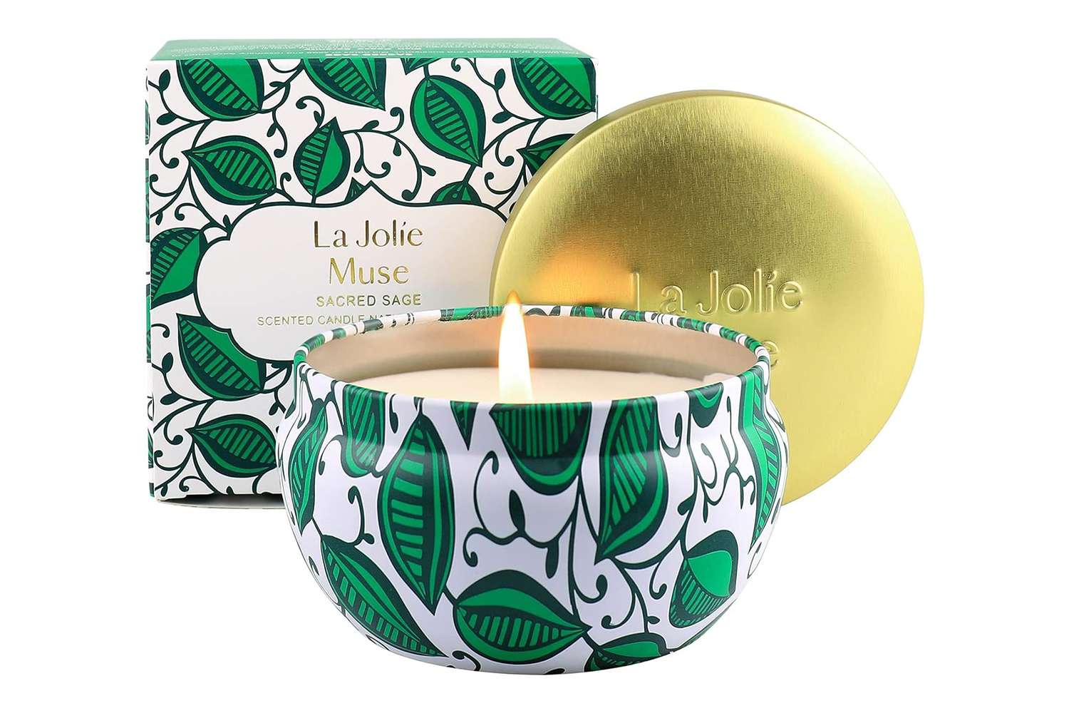 Amazon LA JOLIE MUSE Sage Candles for Cleansing House, Sacred Sage Candles for Home Scented, Aromatherapy Candles for Relaxation, Cleansing House Negative Energy, Natural Soy Wax Candles, 45 Hours, 6.5 oz