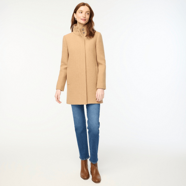 J.Crew Factory Button-Neck City Coat