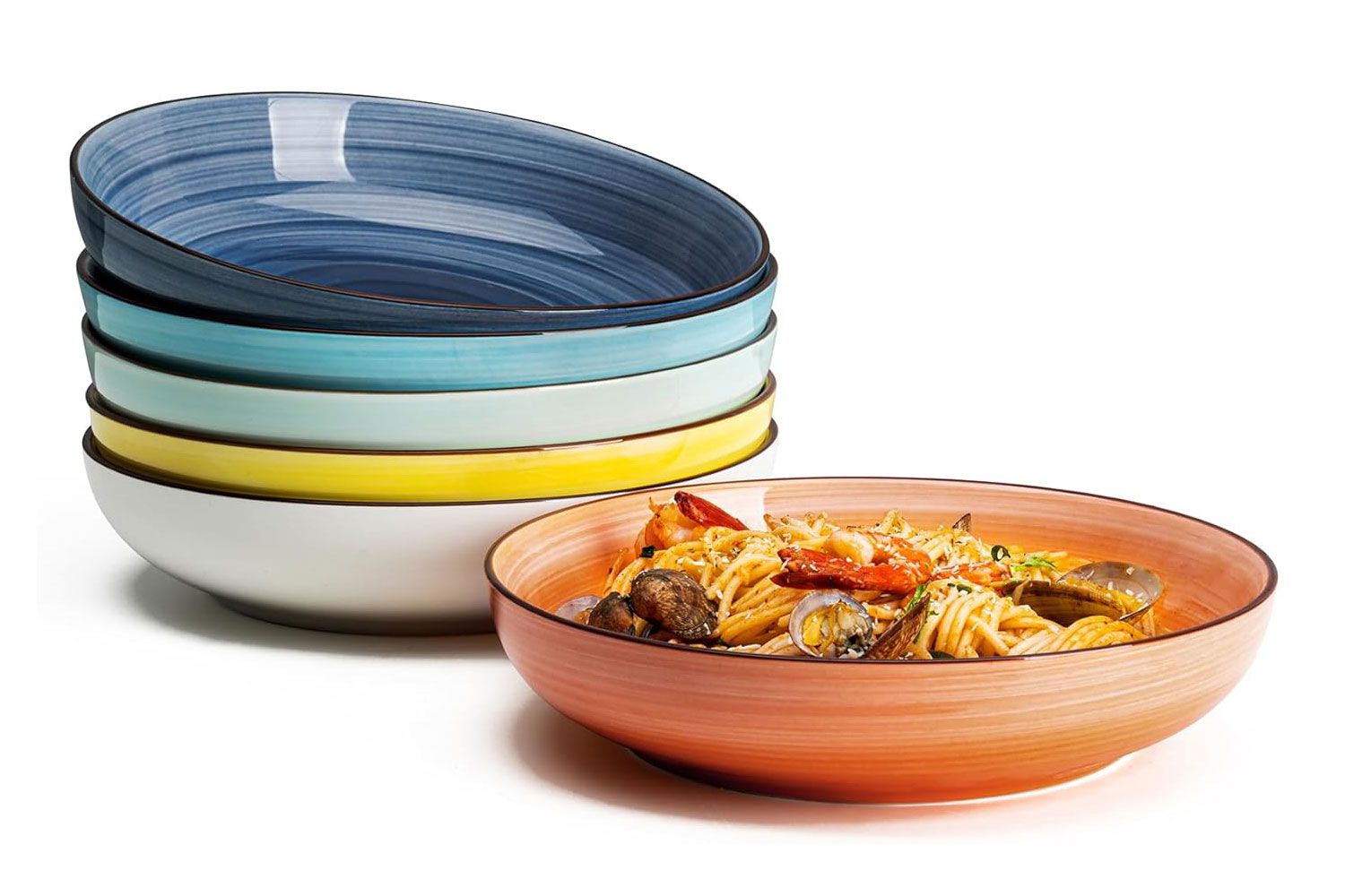 Amazon Sweese Large Pasta Bowls Set - 30 Ounce Ceramic 