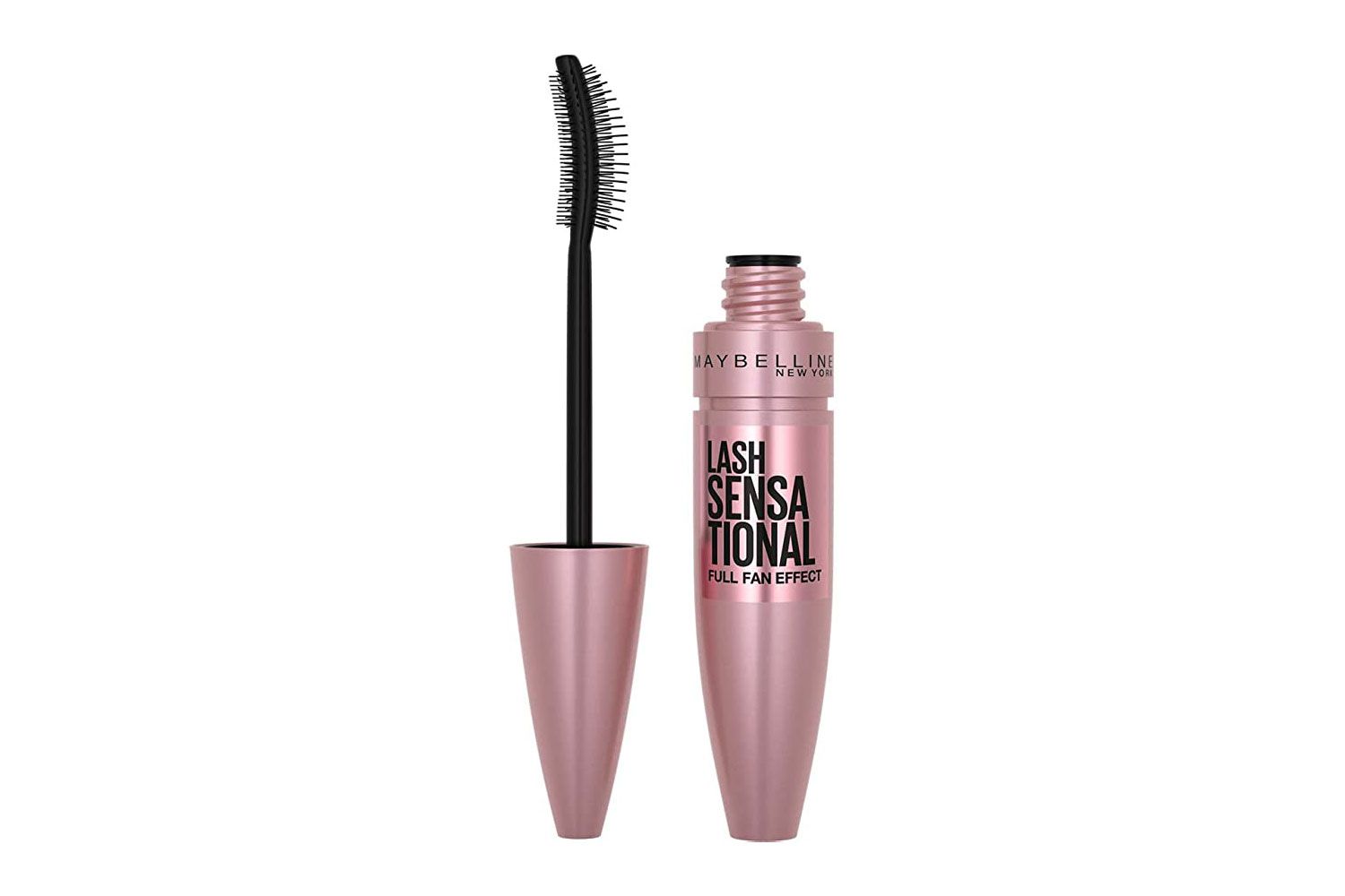 Maybelline Lash Sensational Washable Mascara, Lengthening and Volumizing for a Full Fan Effect, Blackest Black, 1 Count