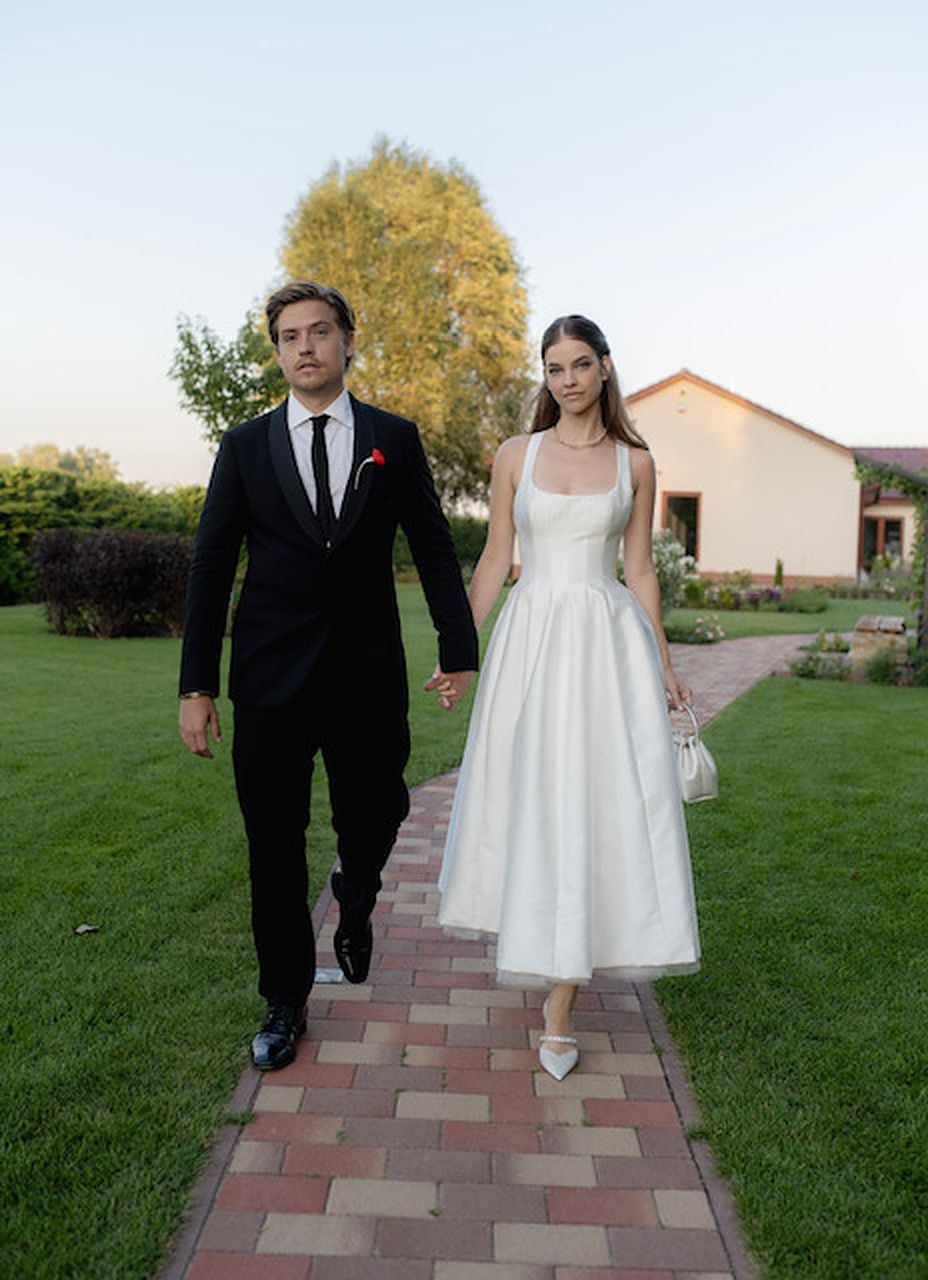 barbara palvin sprouse and dylan sprouse on their wedding day