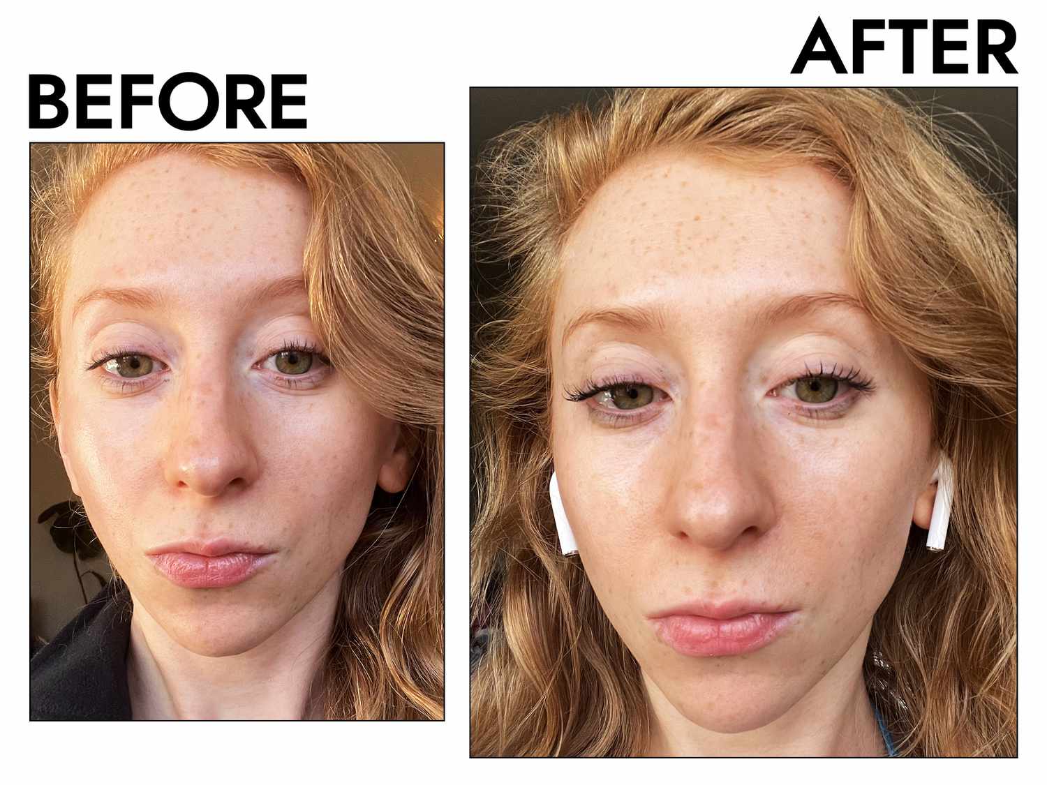 Before and after photos of woman who tested Wet n Wild Mega Length Waterproof Mascara