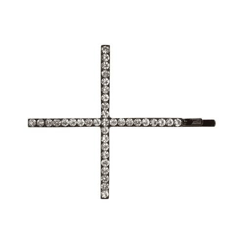 Swirly Curly Hair Cross Rhinestone Hair Pin