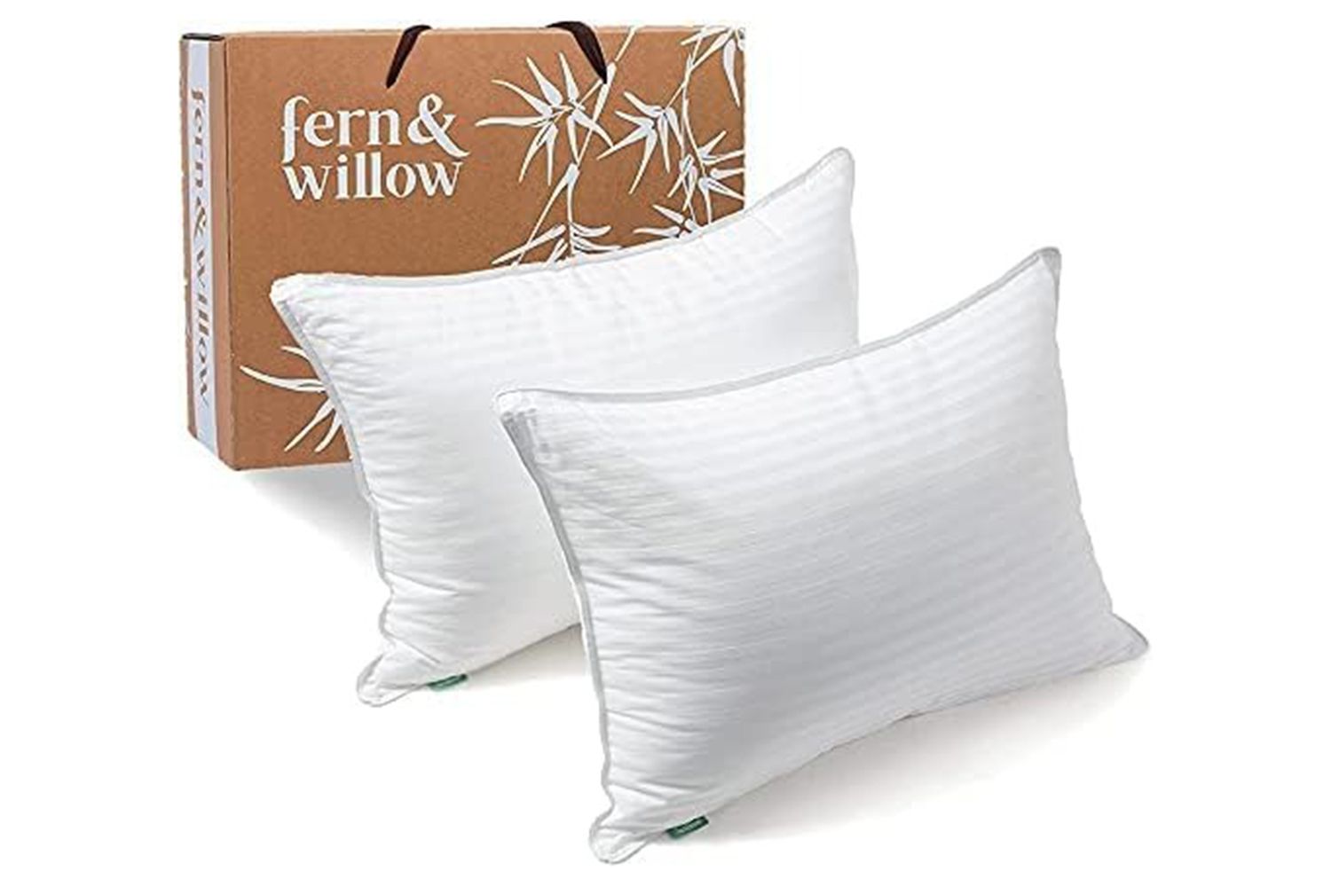 Amazon Fern and Willow Pillows for Sleeping - Set of 2 Queen Size Down Alternative Pillow Set