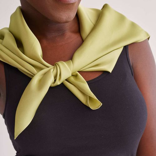 Grace Eleyae Satin Scarf in Celery