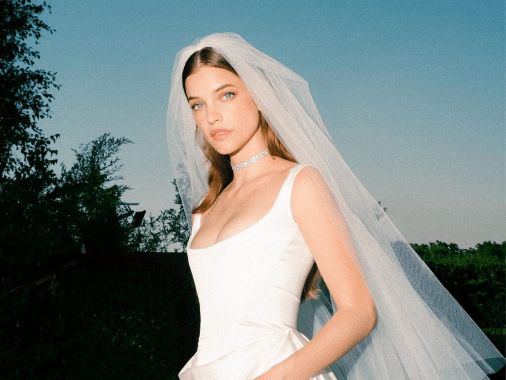 Barbara Palvin’s Classic Wedding Look Included Three Hair Accessories and One Style Change