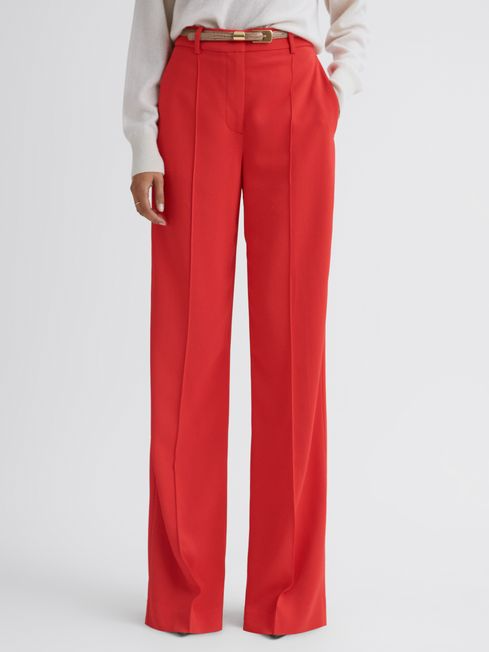 Reiss Cara Wide Leg Mid Rise Trousers