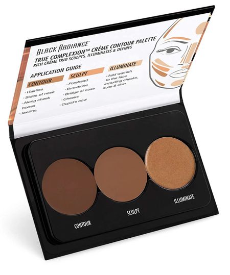 a palette with three medium cream complexion shades