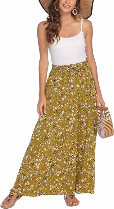 Bluetime High-Waisted Maxi Skirt Amazon