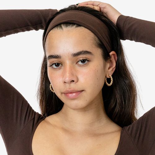 Los Angeles Apparel Garment Dye Cotton Spandex Headband in chocolate