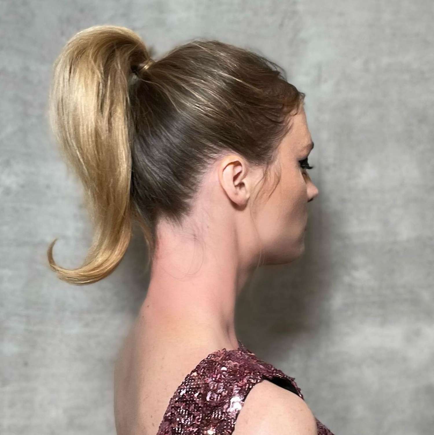 Model wears Barbie-inspired high ponytail