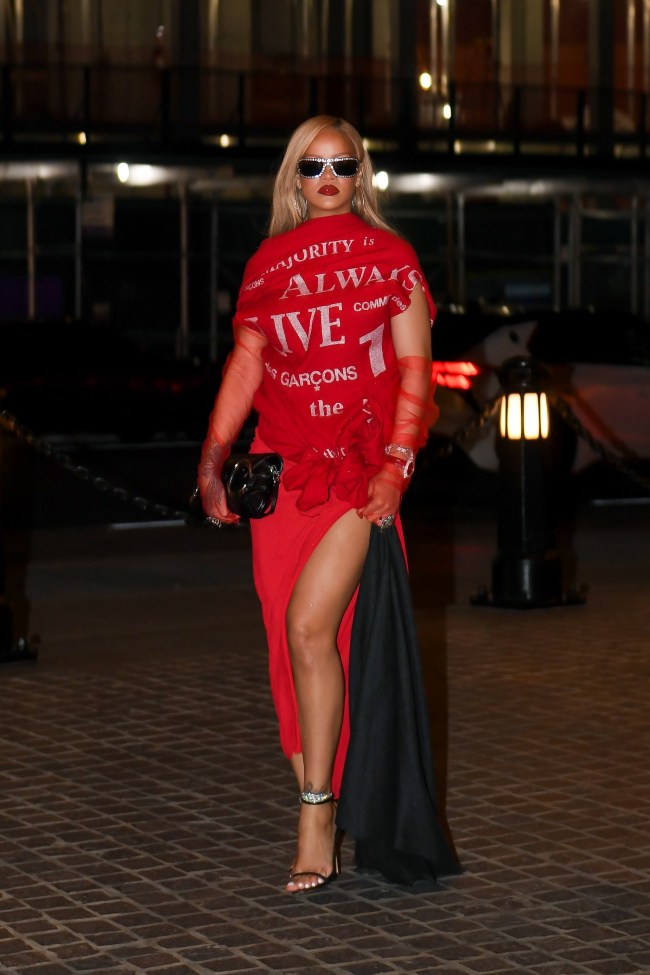 Rihanna seen out after Movie date night with ASAP Rocky in Tribeca on Mother's Day on May 12, 2024 in New York City. 