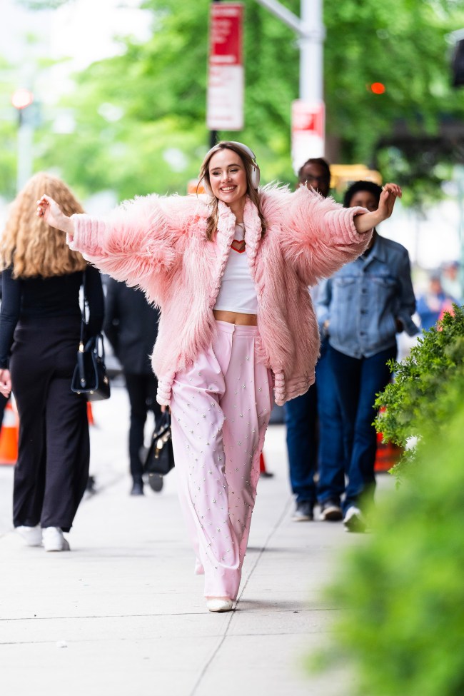 Suki Waterhouse is seen filming for Sonos in Tribeca on May 13, 2024 in New York City.