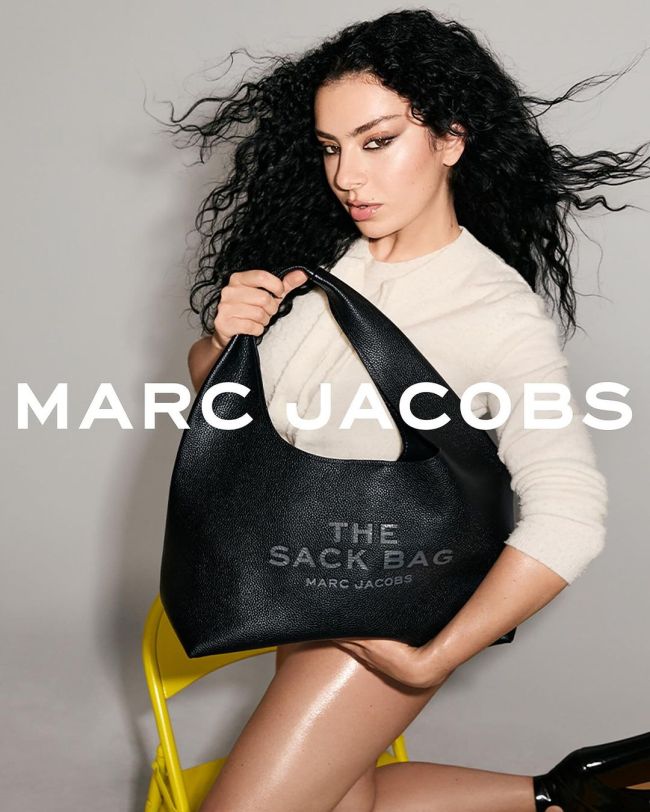 Charli XCX with the sack bag for Marc Jacobs' new campaign.