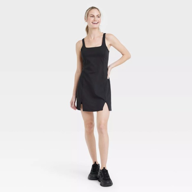 Target Lululemon Align Dress Dupe All in Motion Women's Knit Slit Active Dress