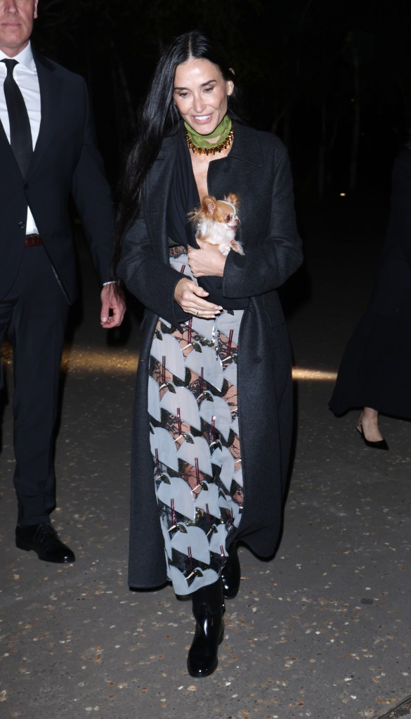 Demi Moore leaving the Gucci - Cruise Show 2025 at Tate Modern on May 13, 2024 in London, England.