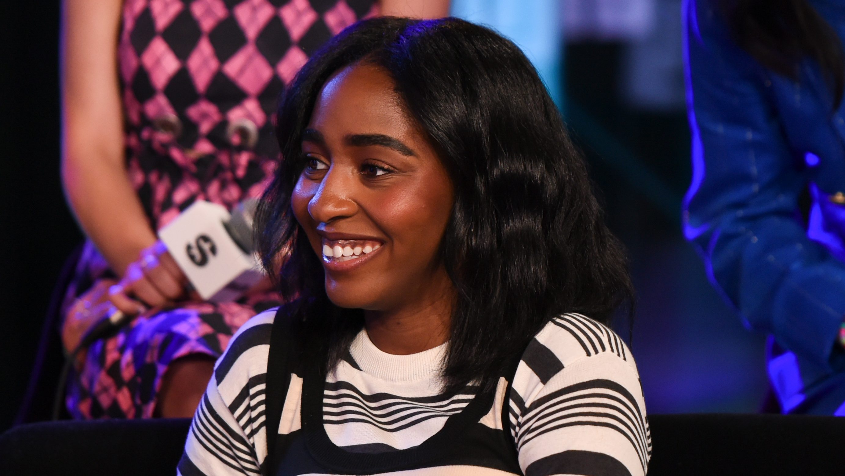 Ayo Edebiri attends SiriusXM's town hall with the cast of "Inside Out 2" at SiriusXM Studios on June 10, 2024 in Los Angeles, California.