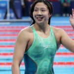 Swimmer Tang Qianting Unintentionally Hopped on the Cinched Waist Trend at the Olympics