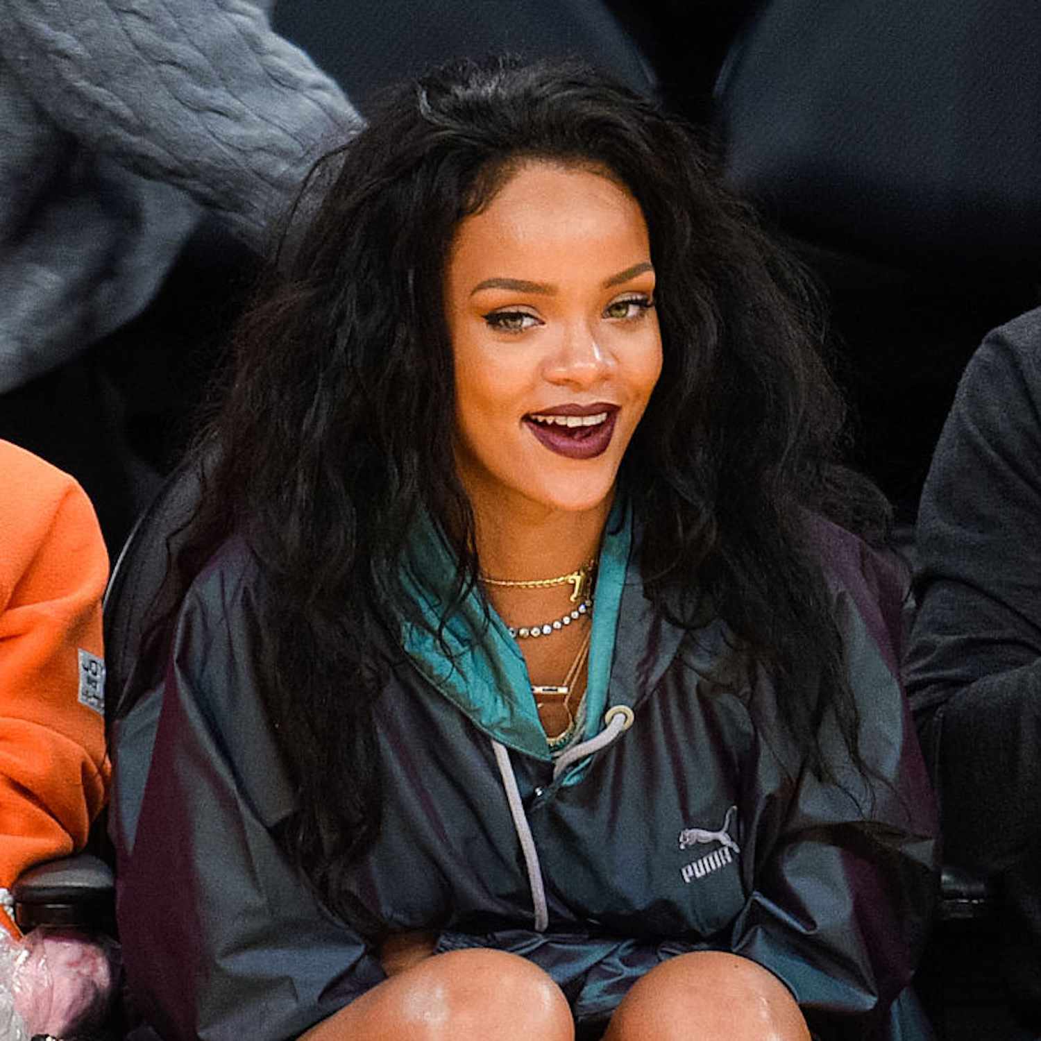 Rihanna with big, bouncy hair