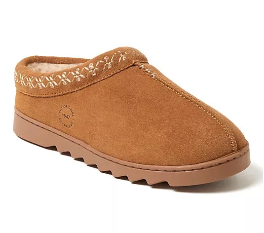 Dearfoams Women's Genuine Suede Slipper