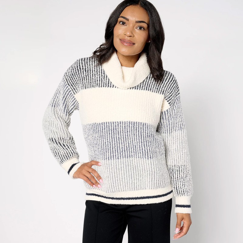 Barefoot Dreams Cozy Chic Color Block Pullover 