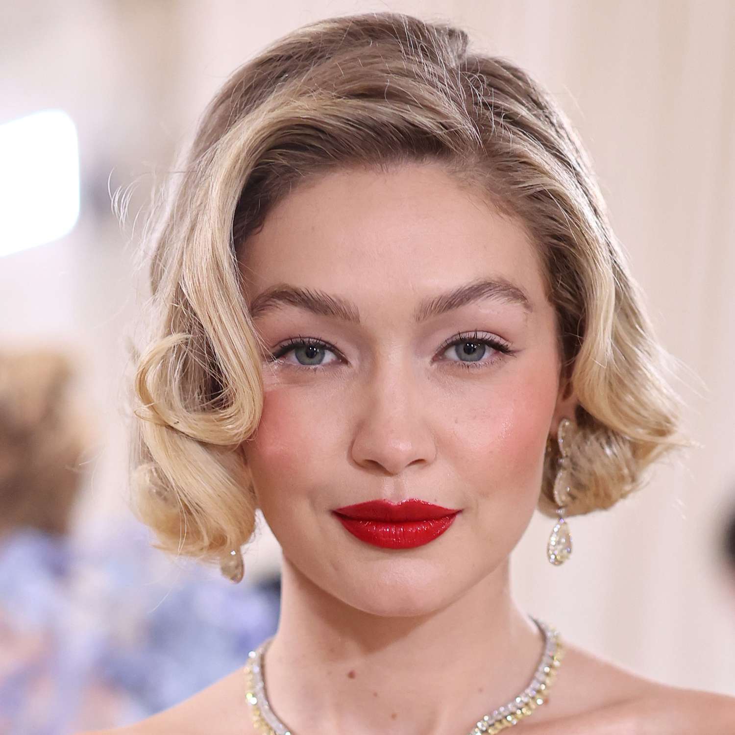 Gigi Hadid attends the Met Gala in a very short 1920s inspired bob