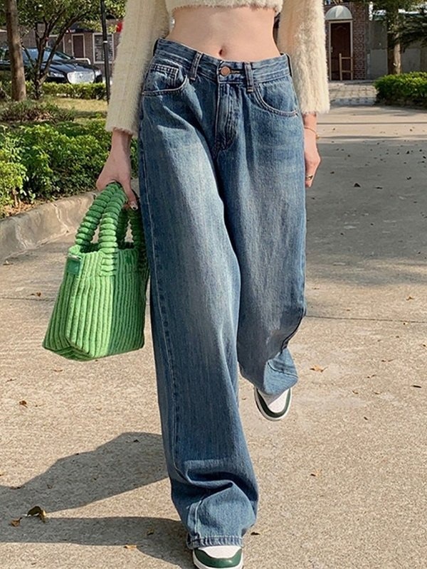 Emmiol Faded Denim Baggy Boyfriend Jeans