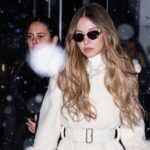 Sydney Sweeney Wore a White Fur-Trimmed Coat in New York’s Winter Wonderland