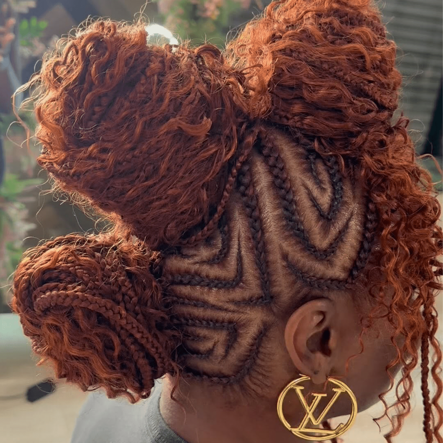 woman wearing braided mohawk