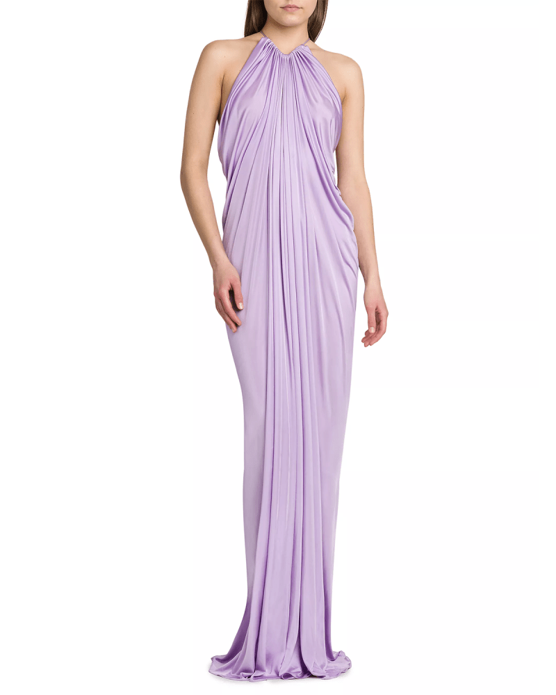 Tom Ford Light Lustrous Halter Gown in Bright Lilac Colorway