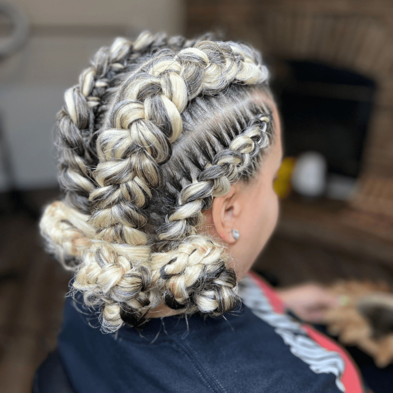 Blonde butterfly stitch braids by Oyin Peterson of Asali Hair