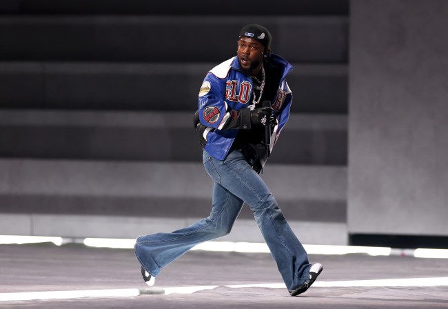 Kendrick Lamar performs onstage during Apple Music Super Bowl LIX Halftime Show at Caesars Superdome on February 09, 2025 in New Orleans, Louisiana.  