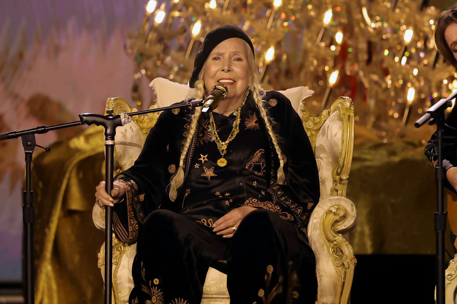 Joni Mitchell performs onstage during the 2024 Grammy Awards