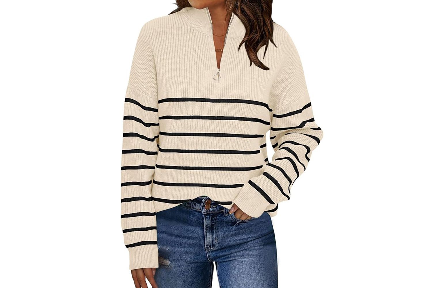 lillusory quarter zip striped