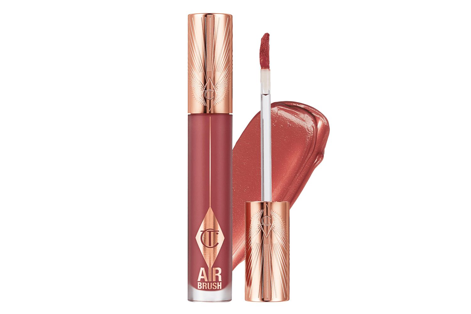 Charlotte Tilbury Airbrush Flawless Matte Lip Blur Liquid Lipstick in Pillow Talk Medium Blur