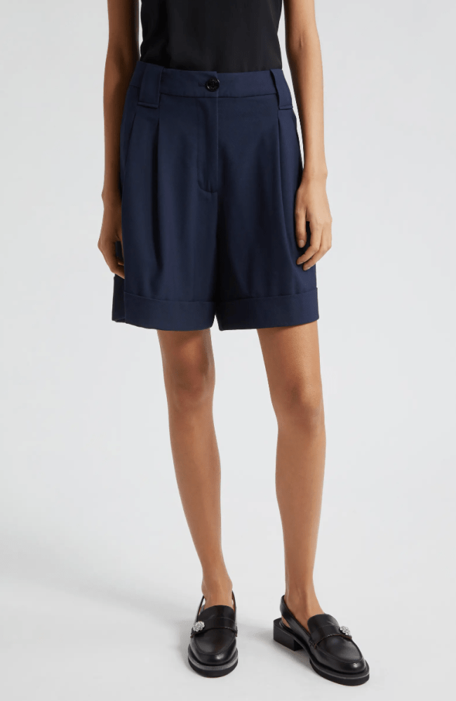 Ganni Sky Captain Cuff Walking Shorts