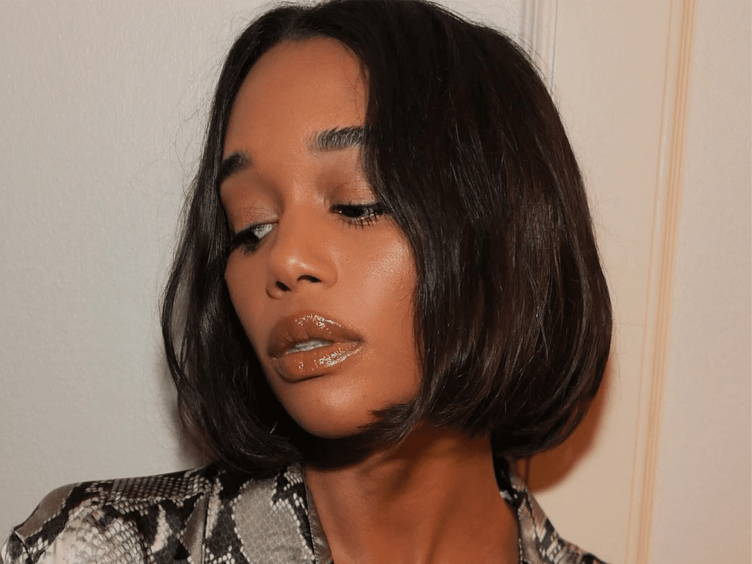 Laura Harrier wearing Spring 2023 makeup trends