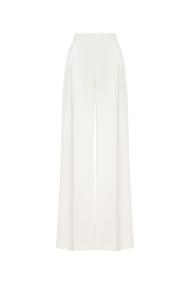 Milla High-Rise White Suit Pants